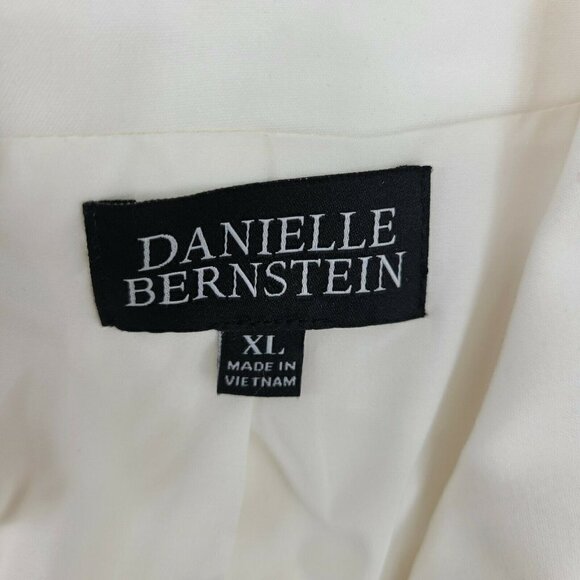 New Danielle Bernstein White Blazer Womens XL Cloud Ruched Sleeves Jacket - Picture 6 of 9
